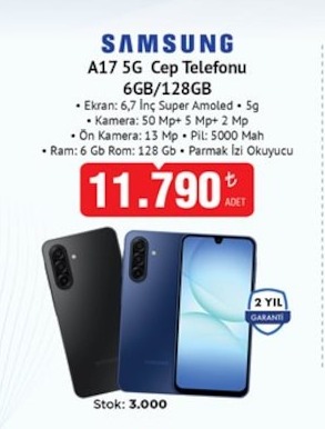 Samsung A17 5G Cep Telefonu 6Gb/128Gb