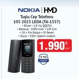 Nokia Hmd Tuşlu Cep Telefonu 105 2023 Leda (Ta-1557)