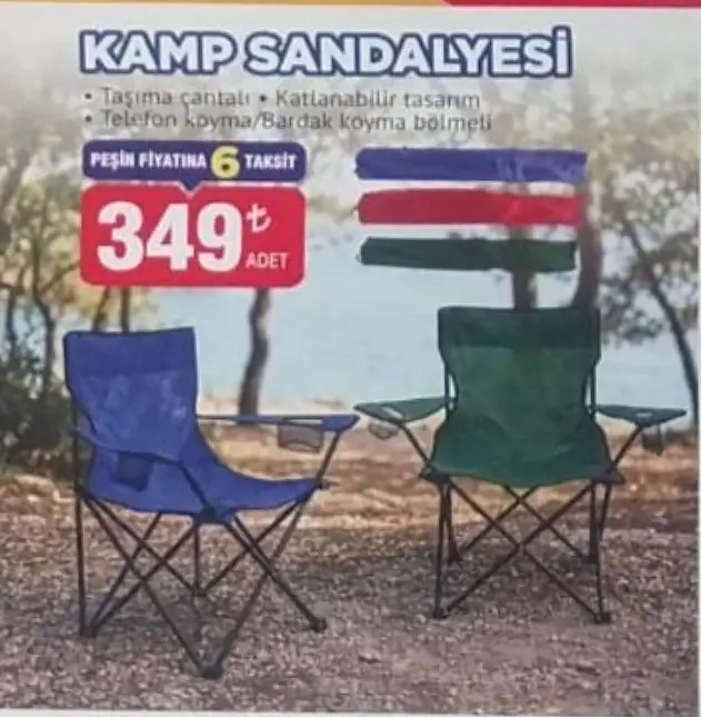 Kamp Sandalyesi Taşıma Çantalı Katlanabilir Tasarım