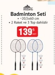 North Pacific Badminton Seti 2 Raket Ve 3 Top