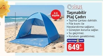 Öğüs Taşınabilir Plaj Çadırı