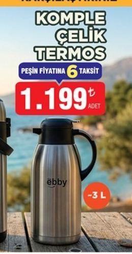 Ebby Çelik Termos 3 Lt