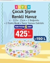 Intex Çocuk Şişme Renkli Havuz 1 Adet
