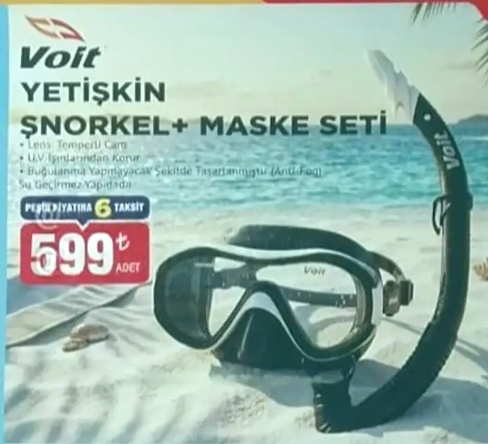 Voit Yetişkin Şnorkel Maske Seti