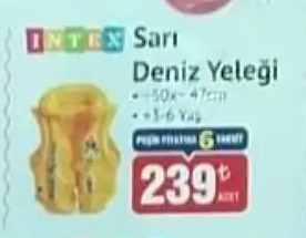 Intex Sarı Deniz Yeleği
