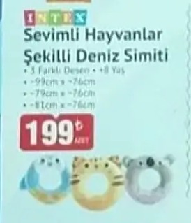 Intex Sevimli Hayvanlar Şekilli Deniz Simiti