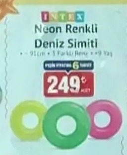 Intex Neon Renkli Deniz Simiti 91Cm
