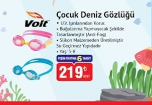 Voit Çocuk Deniz Gözlüğü 3-8 Yaş