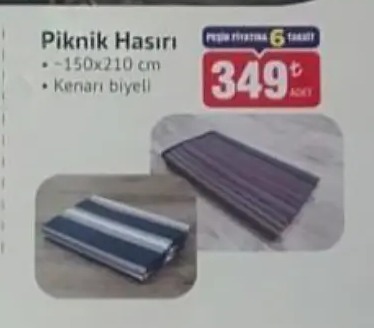 Piknik Hasiri ~150X210 Cm Kenari Biyeli