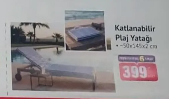 Katlanabilir Plaj Yatağı 50X145X2 Cm