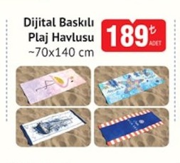 Dijital Baskılı Plaj Havlusu 70X140 Cm