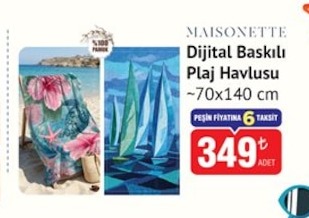 Dijital Baskılı Plaj Havlusu ~70X140 Cm