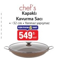 Chef'S Kapaklı Kavurma Sacı ~32 Cm