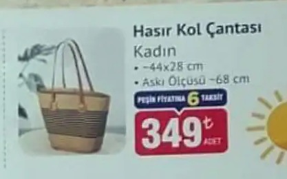 Hasir Kol Cantasi Kadin ~44X28 Cm Siki Olcusu ~68 Cm