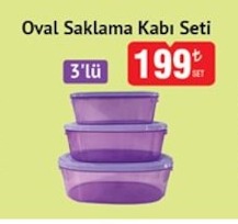Oval Saklama Kabı Seti 3'Lü