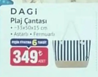 Dagi Plaj Çantasi 33X50X15 Cm