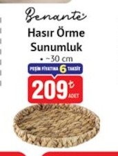 Benante Hasır Örme Sunumluk ~30 Cm
