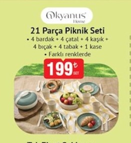 Qkyanus Home 21 Parça Piknik Seti