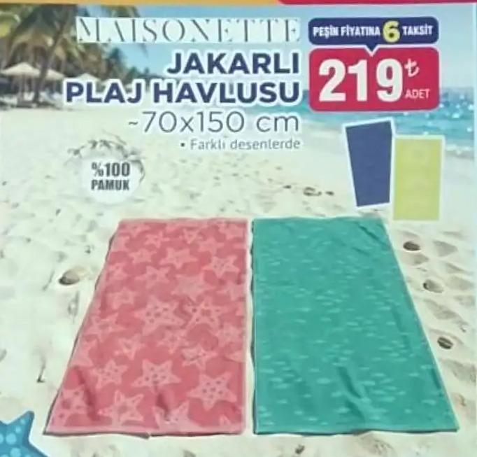 Maisonette Jakarlı Plaj Havlusu 70X150 Cm