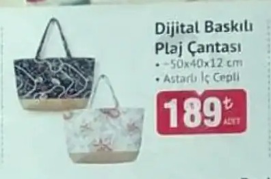 Dijital Baskili Plaj Cantasi 50X40X12 Cm