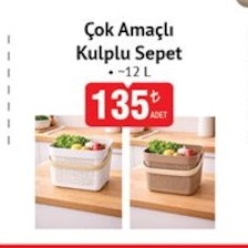 Çok Amaçlı Kulplu Sepet 12 L