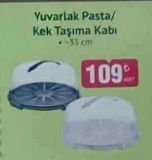 Yuvarlak Pasta/Kek Taşıma Kabı - 33 Cm
