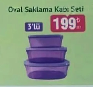 Oval Saklama Kabı Seti 3'Lü