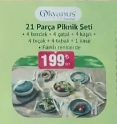 21 Parça Piknik Seti