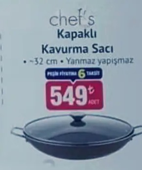 Chef'S Kapaklı Kavurma Sacı 32 Cm