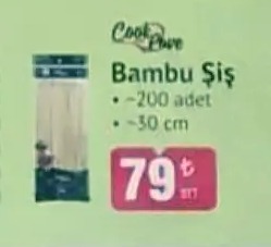 Cook Love Bambu Şiş - 200 Adet - 30 Cm