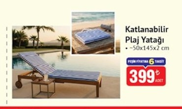 Katlanabilir Plaj Yatağı 50X145X2 Cm