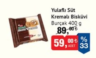 Yulaflı Süt Kremalı Bisküvi Burçak 400 G