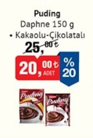 Puding Daphne Kakaolu-Çikolatalı 150 G
