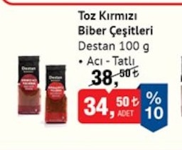 Toz Kırmızı Biber Çeşitleri Destan 100 G Açı - Tatlı