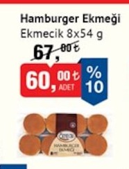Hamburger Ekmeği Ekmecik 8X54 G