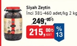 Siyah Zeytin İnci 381-460 Adet/Kg 2 Kg