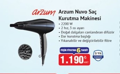 Arzum Nuvo Saç Kurutma Makinesi