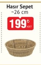 Hasır Sepet 26Cm