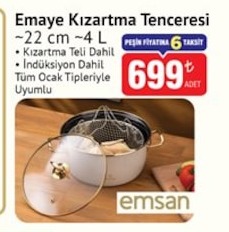 Emsan Emaye Kızartma Tenceresi 22 Cm 4 L