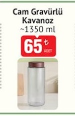 Cam Gravürlü Kavanoz ~1350 Ml