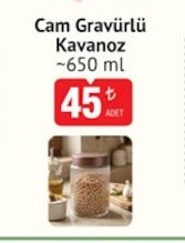 Cam Gravürlü Kavanoz ~650 Ml