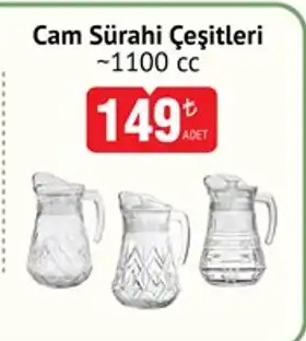 Cam Sürahi Çeşitleri 1100 Cc