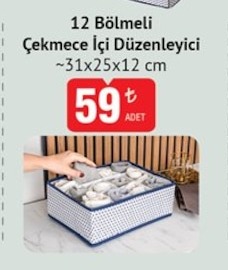 12 Bolmeli Cekmece Ici Duzenleyici ~31X25X12 Cm