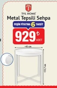 Tvl Home Metal Tepsili Sehpa