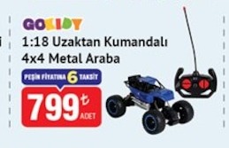 Gokidy 1:18 Uzaktan Kumandali 4X4 Metal Araba