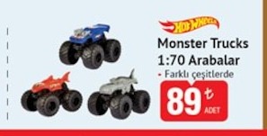 Hot Wheels Monster Trucks 1:70 Arabalar Farklı Çeşitlerde 1'Li Paket