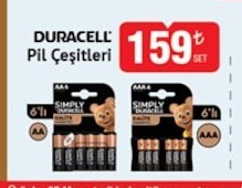 Duracell Pil Çeşitleri 6'Lı Paket