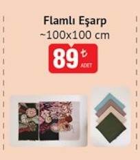 Flamlı Eşarp 100X100 Cm