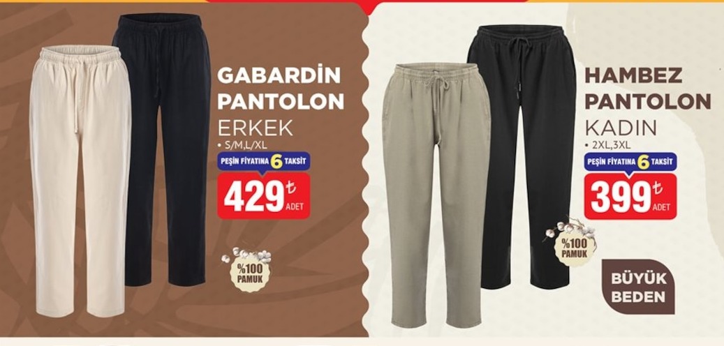 Gabardin Pantolon Erkek S/M/L/Xl