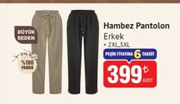 Hambez Pantolon Erkek 2Xl,3Xl 1 Adet